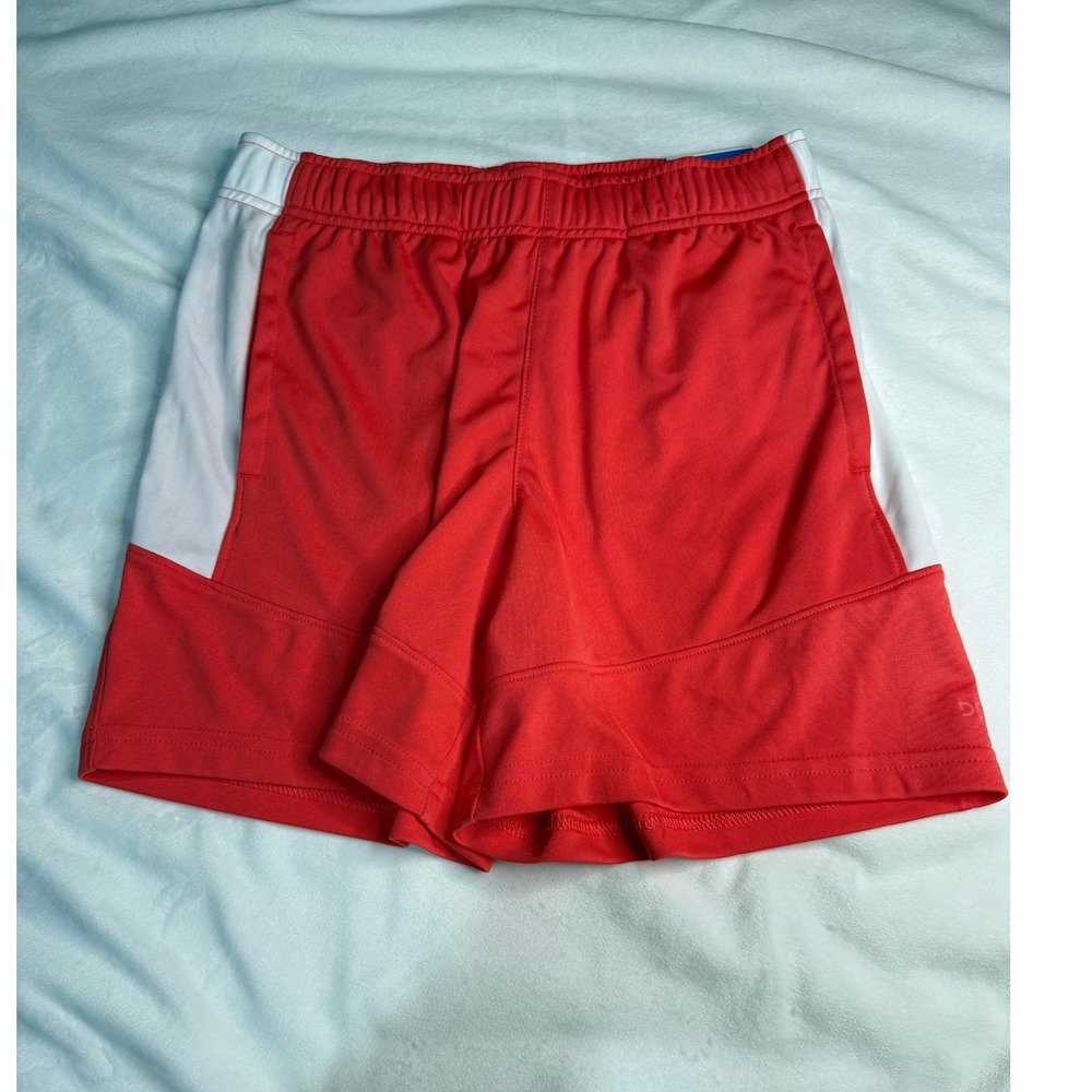 DSG Kids Boys Red White Knit Performance Shorts Size L Athletic Sport